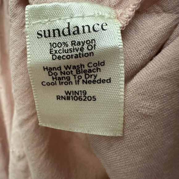 Sundance Spirit Lake Pin Tuck Pleated Relaxed Fit Blouse Lace Detail Size Large - Picture 5 of 5